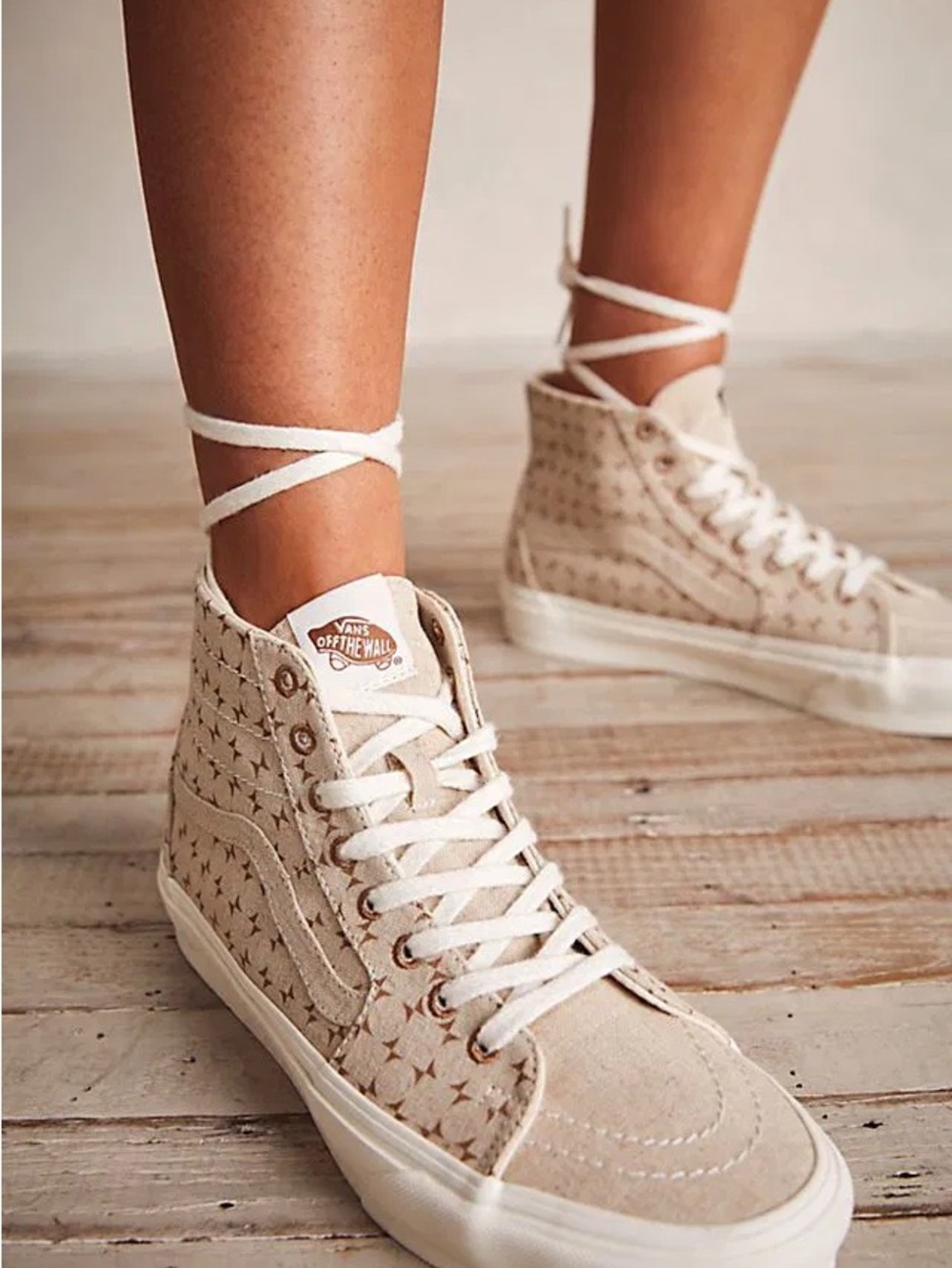 VANS Sk8-Hi Tapered Shoes High Top Beige Canvas